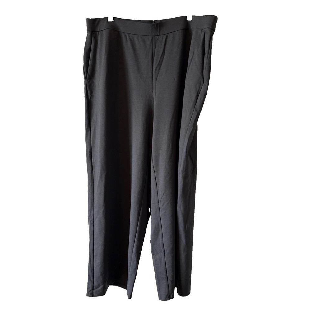 Eileen Fisher Graphite Gray Wide Leg Washable Flex Ponte Women's Pants Size XL